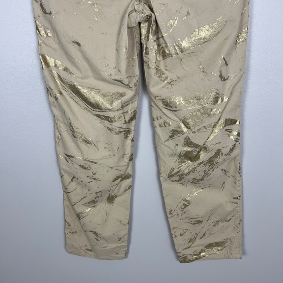 By Anthropologie The Wanderer Utility Pants in Gold Metallic Button Fly Size 28 - Picture 10 of 15